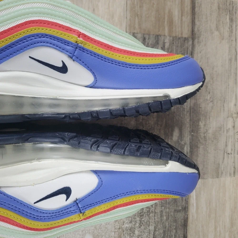 Nike Air Max‎ 97 Shoes Womens Sz 6 Athletic Running Multicolor Summit White Blue